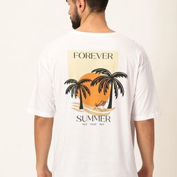 Thomas Scott Graphic Printed Drop-Shoulder Sleeves Bio Finish Cotton Oversized T-shirt-image-9