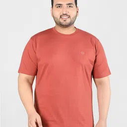 CHKOKKO Plus Size Round Neck Cotton Sports T-shirt-image-65
