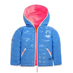 Cherry Crumble Kids Blue Solid Puffer Jacket-picture-24