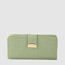Lino Perros Women Green Textured PU Zip Around Wallet-78