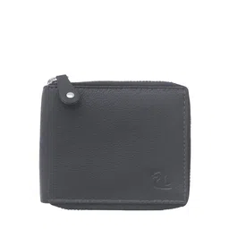 Kara Unisex Black Leather Zip Around Wallet-30