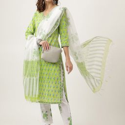 Divena Ethnic Printed Pure Cotton Kurta with Trousers & With Dupatta-picture-44