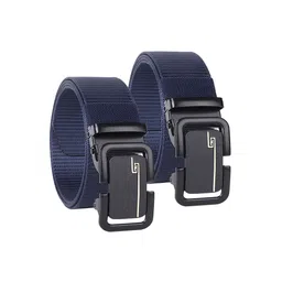 HENEDA Men Set of 2 Woven Design Slider Buckle Canvas Belt-image-12