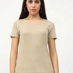 Fleximaa Women Beige T-shirt-picture-26