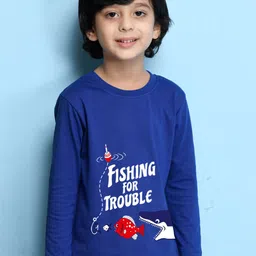 NUSYL Boys Blue Printed T-shirt-58