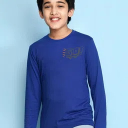 NUSYL Boys Blue Solid T-shirt-image-38