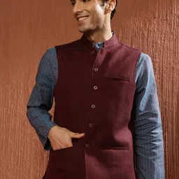 Fabindia Woven Woolen Nehru Jacket-picture-32