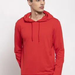 DOOR74 Men Red Hooded Sweatshirt-picture-39