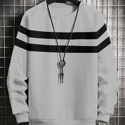 AUSK Men Grey Checked Sweatshirt-image-96