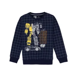 Status Quo Boys Checked Cotton Sweatshirt-picture-24