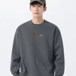 HERE&NOW Men Long Sleeves Ribbed Sweatshirt-image-44