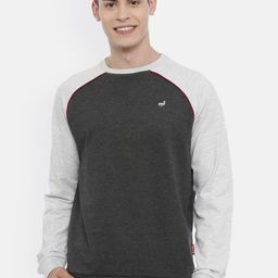 3PIN Men Grey & White Colourblocked Sweatshirt-image-36