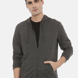 3PIN Men Grey Hooded Sweatshirt-image-24