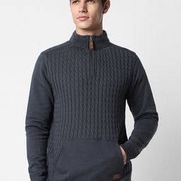 Peter England Casuals Ribbed Cotton Sweatshirt-image-45