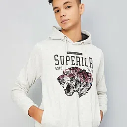 max Boys Graphic Printed Hooded Cotton Sweatshirt-image-27