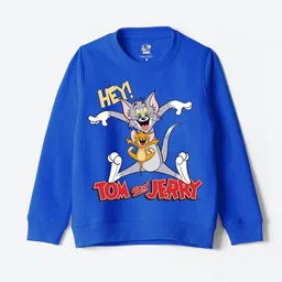 YK Warner Bros Kids Humour and Comic Tom & Jerry Printed Pullover Sweatshirt-image-34