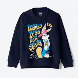 YK Warner Bros Kids Humour and Comic Bugs Bunny Printed Pullover Sweatshirt-picture-16
