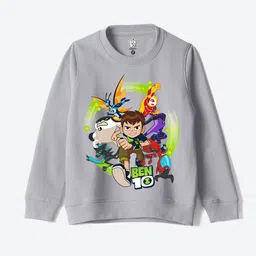 YK Warner Bros Kids Humour and Comic Ben 10 Printed Pullover Sweatshirt-image-99