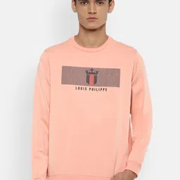 Louis Philippe Sport Men Peach-Coloured Printed Sweatshirt-picture-3