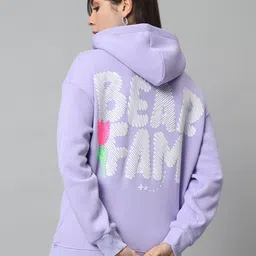 GRIFFEL Typography Printed Hooded Pullover Sweatshirt-image-90