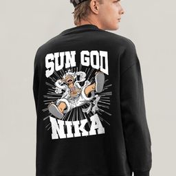 PRONK Sun God Printed Round Neck Long Sleeves Cotton Pullover Sweatshirt-image-46