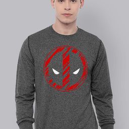 Free Authority Men Charcoal Deadpool Printed Sweatshirt-image-93