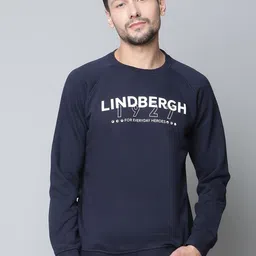 LINDBERGH Men Navy Blue Printed Sweatshirt-image-59