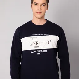 Cantabil Men Navy Blue Printed Sweatshirt-picture-38