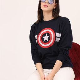 Leotude Captain America Printed Fleece Sweatshirt-image-81