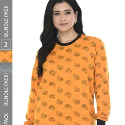 IndiWeaves Pack Of 2 Printed Fleece Pullover Sweatshirt-image-70