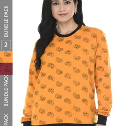 IndiWeaves Pack Of 2 Printed Fleece Pullover Sweatshirt-image-74