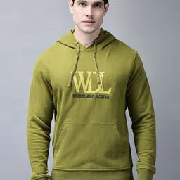 Woodland Men Printed Hooded Pure Cotton Sweatshirt-image-16