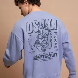 HIGHLANDER Graphic Printed Drop Shoulder Over Sized Pullover Sweatshirt-image-59
