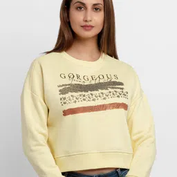 Status Quo Women Yellow Printed Sweatshirt-image-18