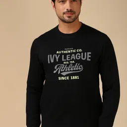 Van Heusen Typography Printed Round Neck Cotton Pullover Sweatshirt-image-86