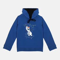 Disney by Wear Your Mind Girls Blue Frozen Printed Sweatshirt-image-77