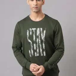 Richlook Men Olive Green Printed Sweatshirt-picture-17