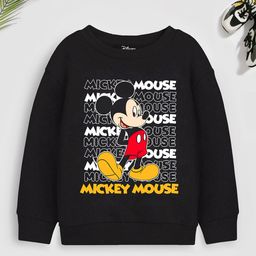 Boys Black Mickey Mouse Printed Sweatshirt-image-52