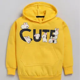 Lazy Shark Girls Printed Hooded Cotton Sweatshirt-image-8