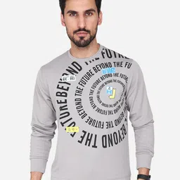 Steele Typography Printed Round Neck Pullover Cotton Sweatshirt-image-39