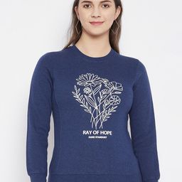 Duke Women Teal Printed Sweatshirt-image-91
