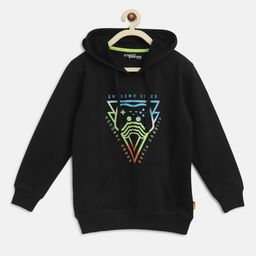 Lil Tomatoes Boys Black Printed Hooded Sweatshirt-image-84