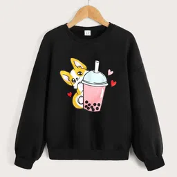 StyleCast Girls Black Graphic Printed Sweatshirt-image-68