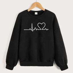 StyleCast Girls Black Graphic Printed Pullover-image-129