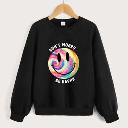 StyleCast Girls Black Graphic Printed Pullover-image-126