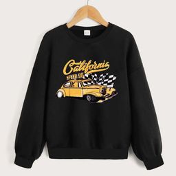 StyleCast Girls Black Car Printed Long Sleeves Pullover Sweatshirt-image-48