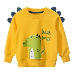 StyleCast Boys Yellow & Green Graphic Printed Terry Pullover Sweatshirt-58