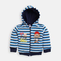 Nottie Planet Boys Blue Striped Sweatshirt-image-4