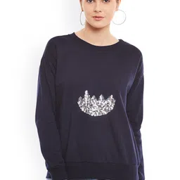 BAESD Sequinned Embellished Pullover Fleece Sweatshirt-picture-10