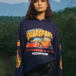 Bonkers Corner Sponge Bob Printed Hooded Long Sleeves Pullover-47